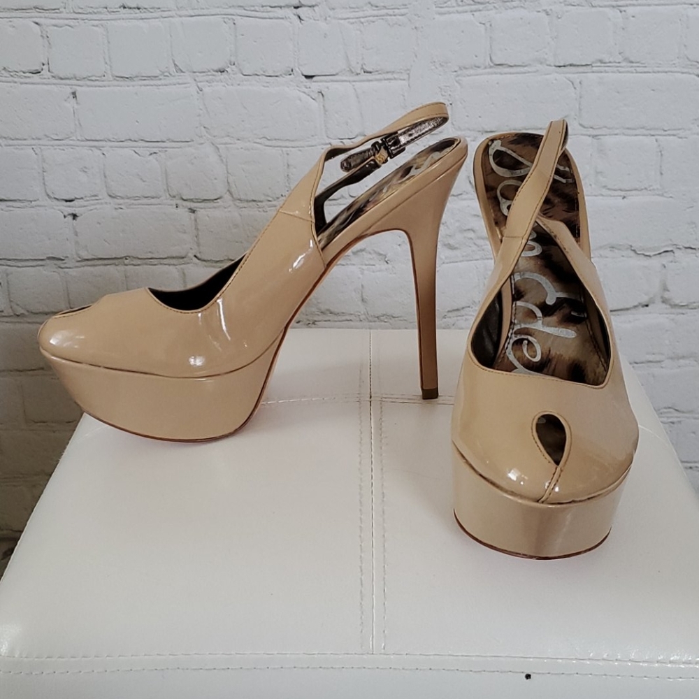 Sam Edelman Nude Platform Heels